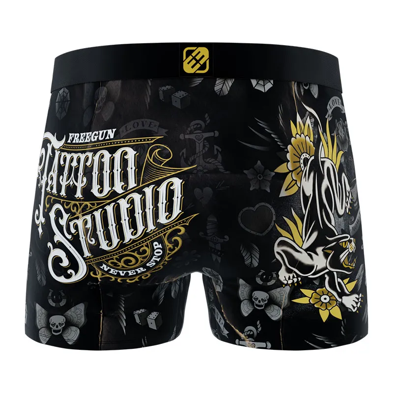 3 boxers homme Grunge - Noir/Rouge-6