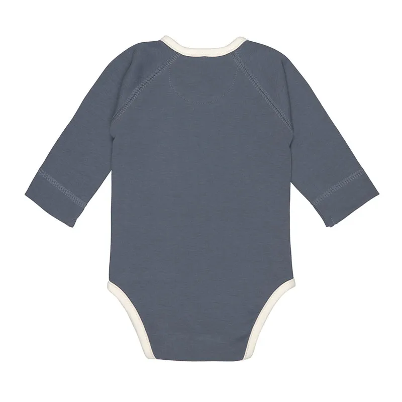 2 bodies ML Coton BIO Ouverture devant - Bleu/Olive-3