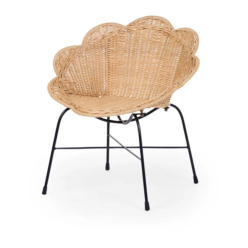 Chaise Fleur Enfant en Rotin - 51x45x55cm-1