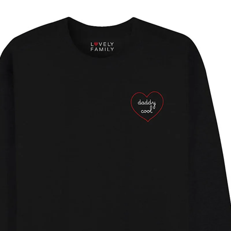 Sweat Homme Daddy cool coeur - Noir-1