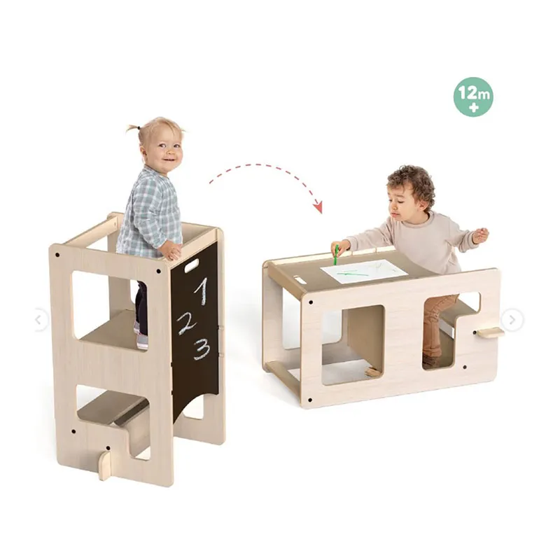 Tour d'apprentissage 2en1 Kule Flip Bois - 58x41x80cm-9