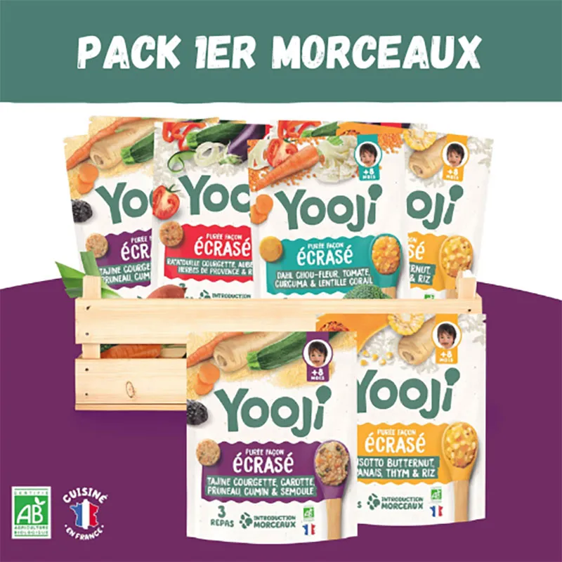 Pack Mes 1er Morceaux - écrasés de légumes/féculents BIO - 24 repas - 8m+-0