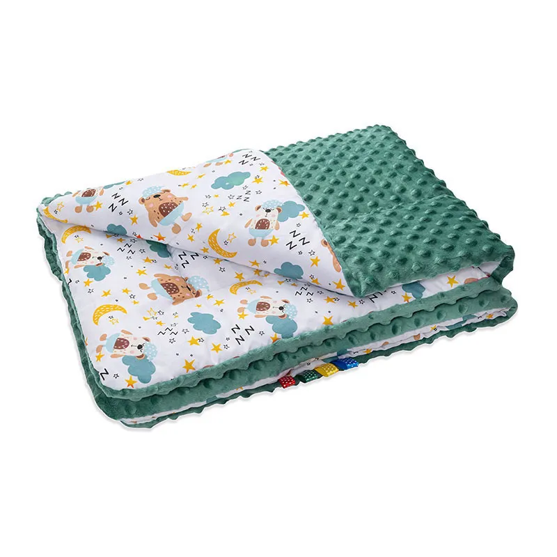 Couverture Minky Ours dormeur - 75x100cm-0