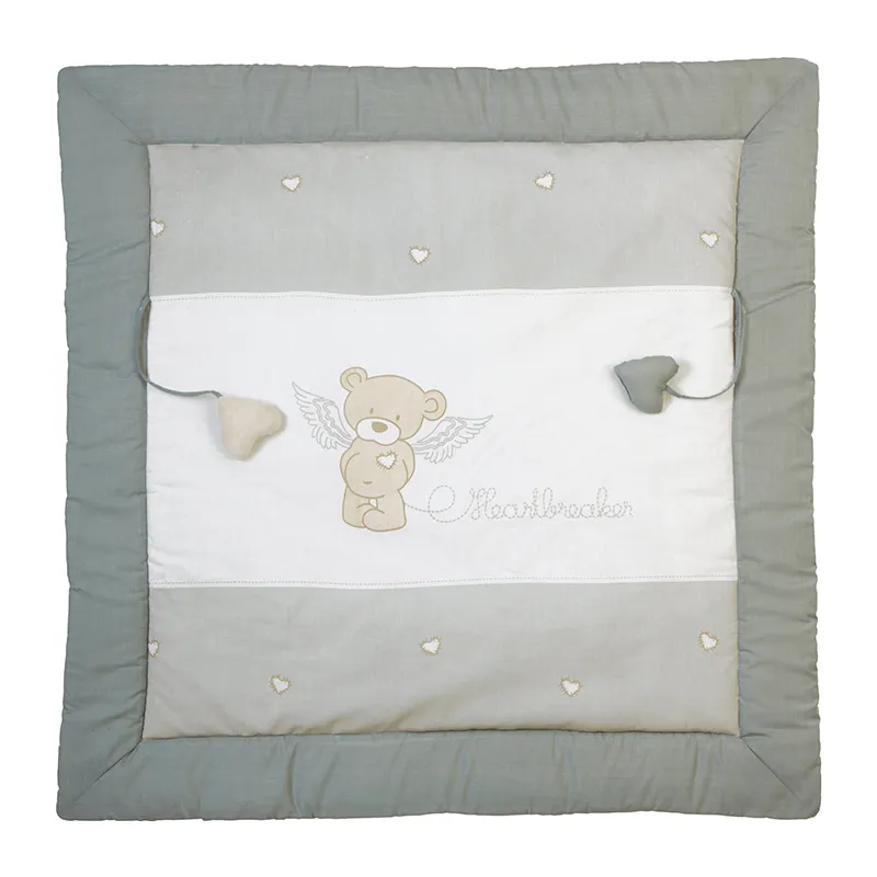 Tapis d'éveil Coton Ourson Gris - 100x100cm-0