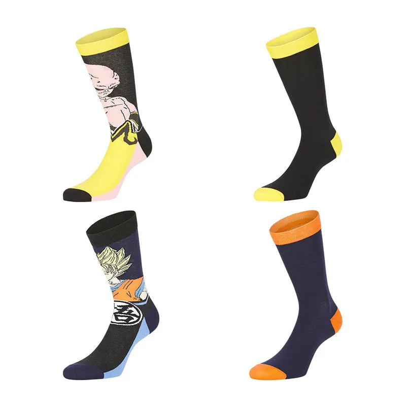 4 paires de Chaussettes Garçon Dragon Ball Z - Noir/Rouge/Orange/Gris/Jaune-0