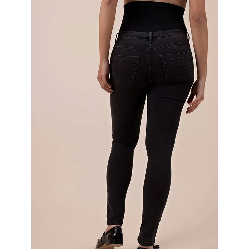 Jean de grossesse slim bandeau - Noir-1