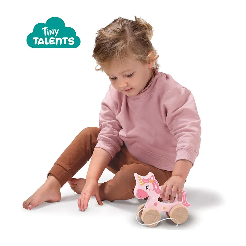 Jouet Licorne 2en1 à pousser & à tirer Bois - 18m+-2