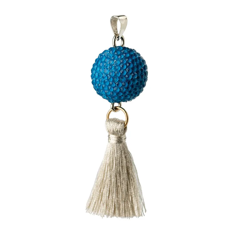 Bola Collier de grossesse - Blue with tassle-0