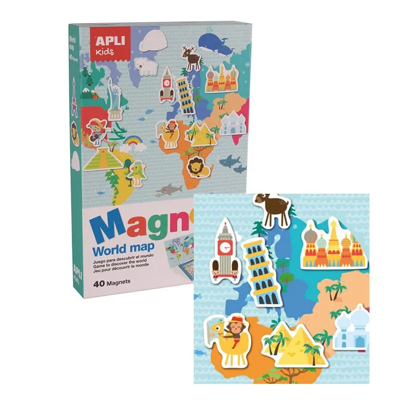 Jeu magnétique Carte du Monde 40pcs - 36m+-4