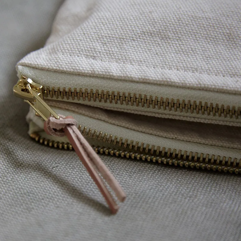 Trousse plate Nenette double canvas - Milk -2