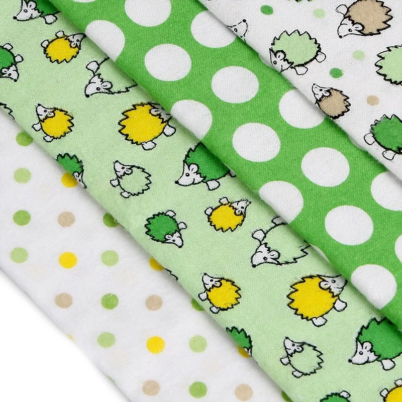 4 Langes Coton Hérisson Vert - 76x76cm-0