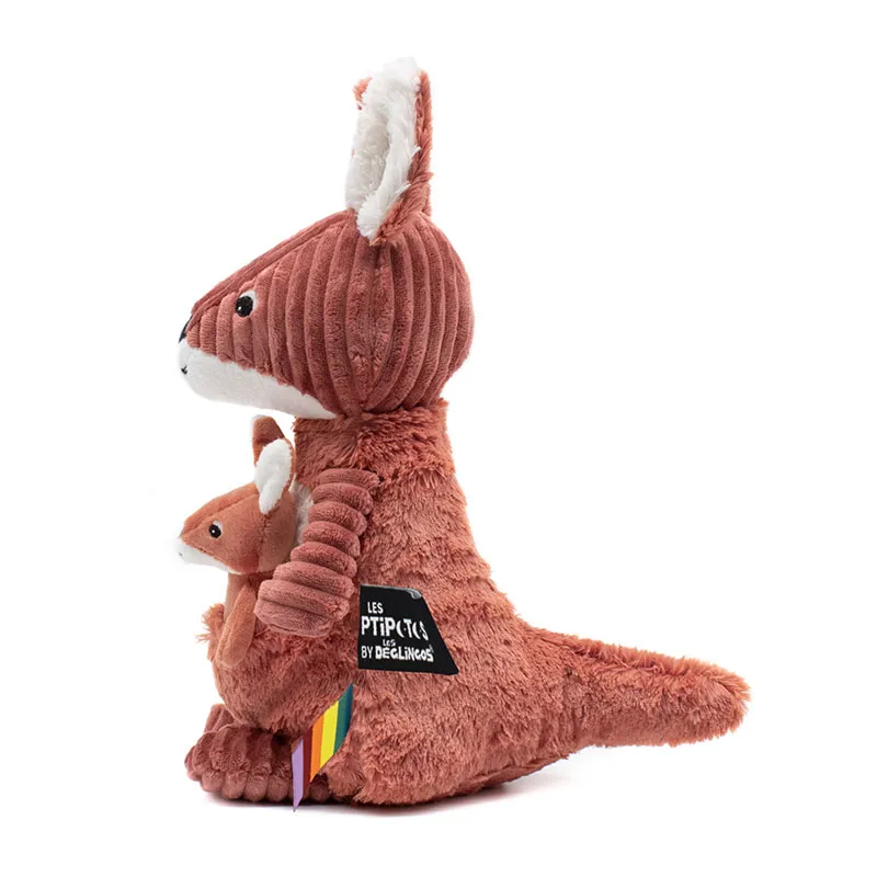 Peluche Kangourou & son Bébé Terracotta - 15x19x39cm-2