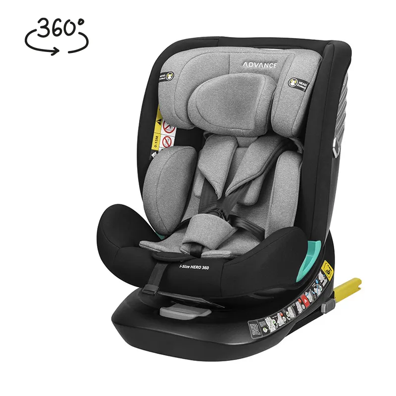 Siège-auto I-SIZE/ISOFIX Hero 360° 40-150cm - Gris/Noir -0