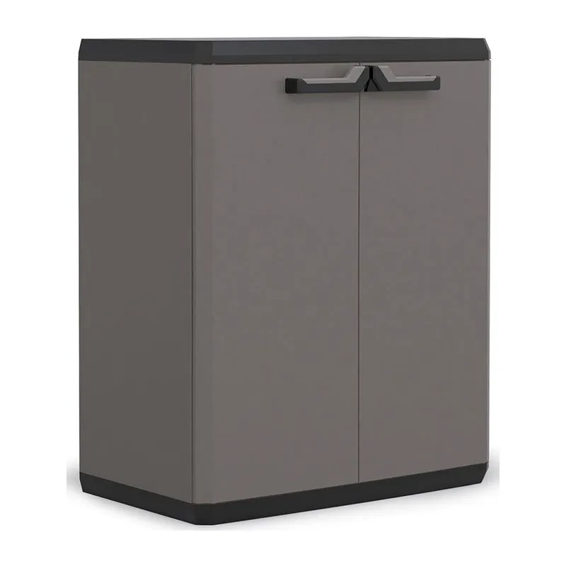 Armoire Basse Più Gris/Noir - 68x39x83cm-0