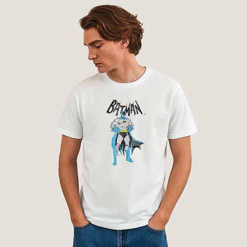 T-shirt BIO Homme Batman Grey & Blue - Blanc-0