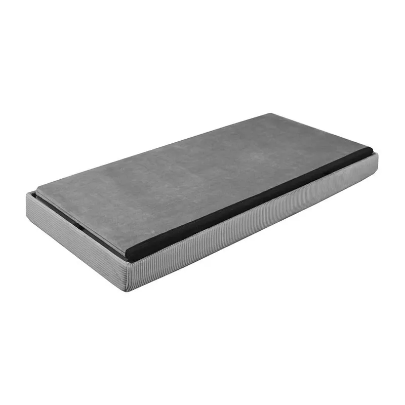 Coffre banc pliable velours Giulia Gris - 77x38cm-2