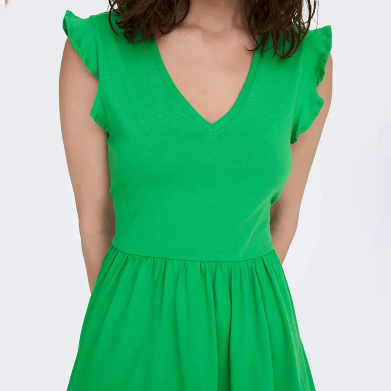 Robe courte May - Vert | Kelly Green-6