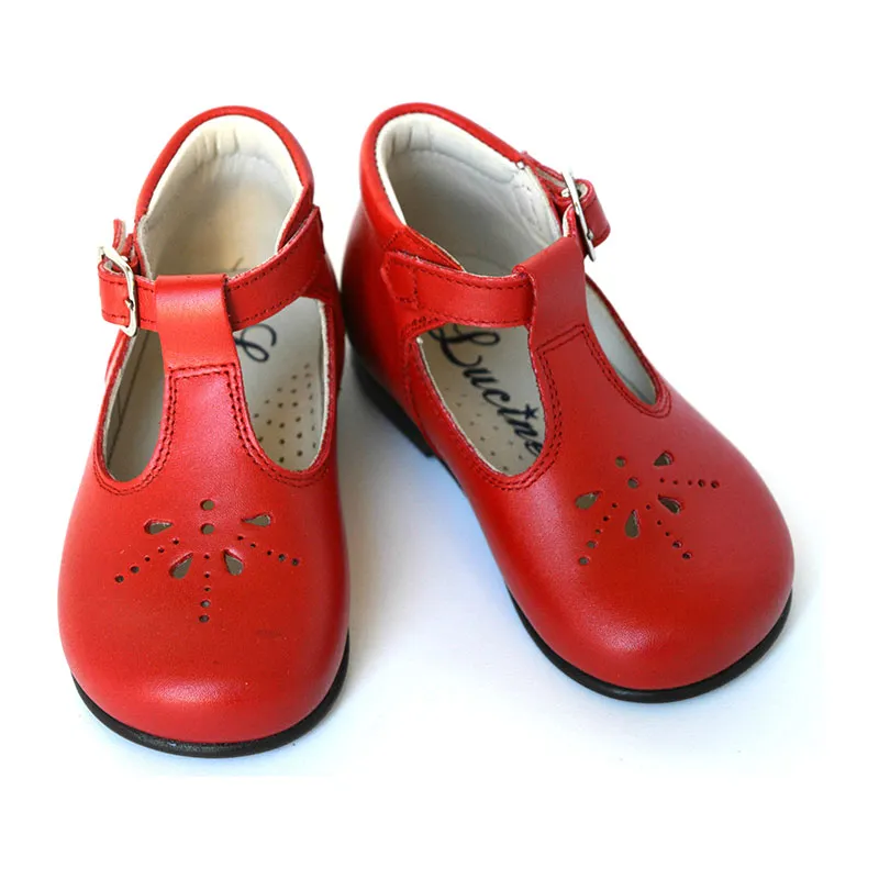 Chaussures Bottillons Salomé bébé à boucle Aloïs - Cuir Rouge-0