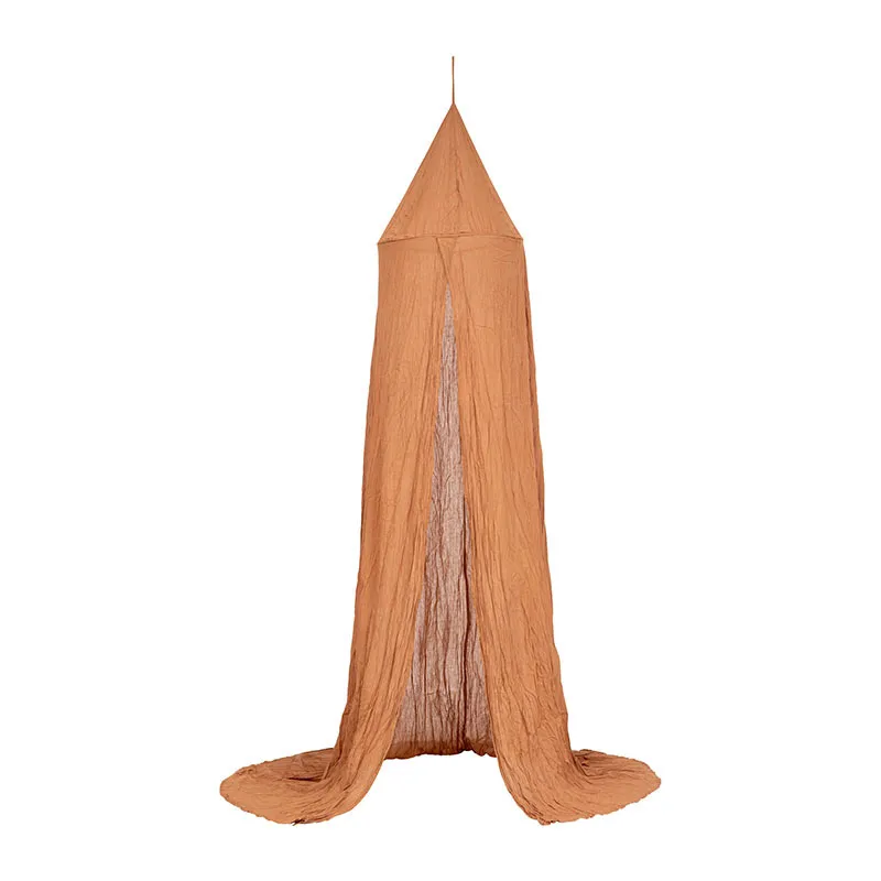 Ciel de lit double Gaze de coton Marron - 250x50x350cm-0