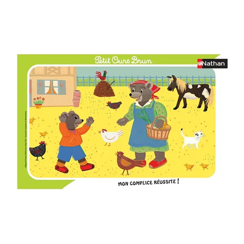 Puzzle cadre 15pcs Petit Ours Brun à la ferme - 36m+-0