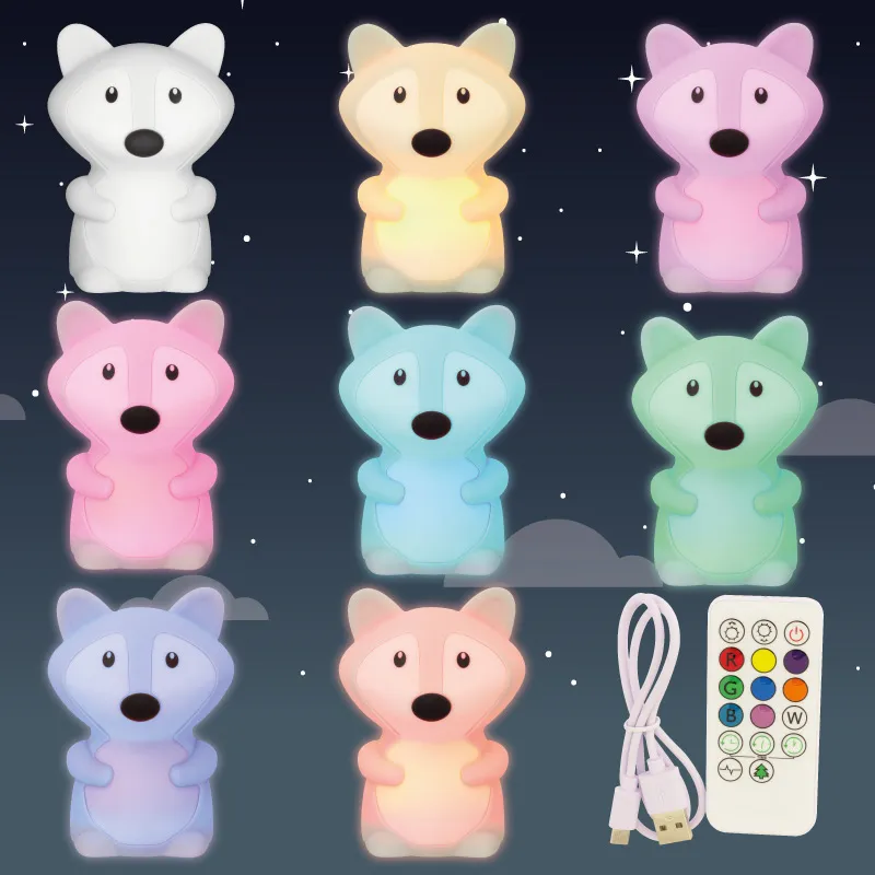 Veilleuse 8 couleurs Renard - 10,4x14,3cm-11