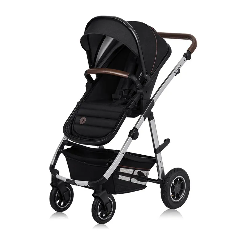 Trio Poussette Amber + Nacelle + Cosy Gr.0+ Black Silver-3