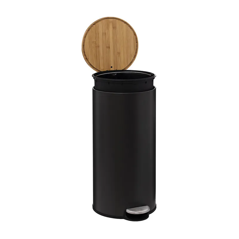 Poubelle Métal Noir - 30L-2