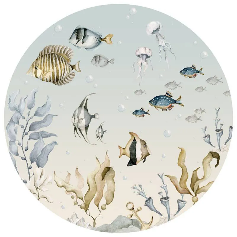 Stickers - Monde marin dans un cercle-1
