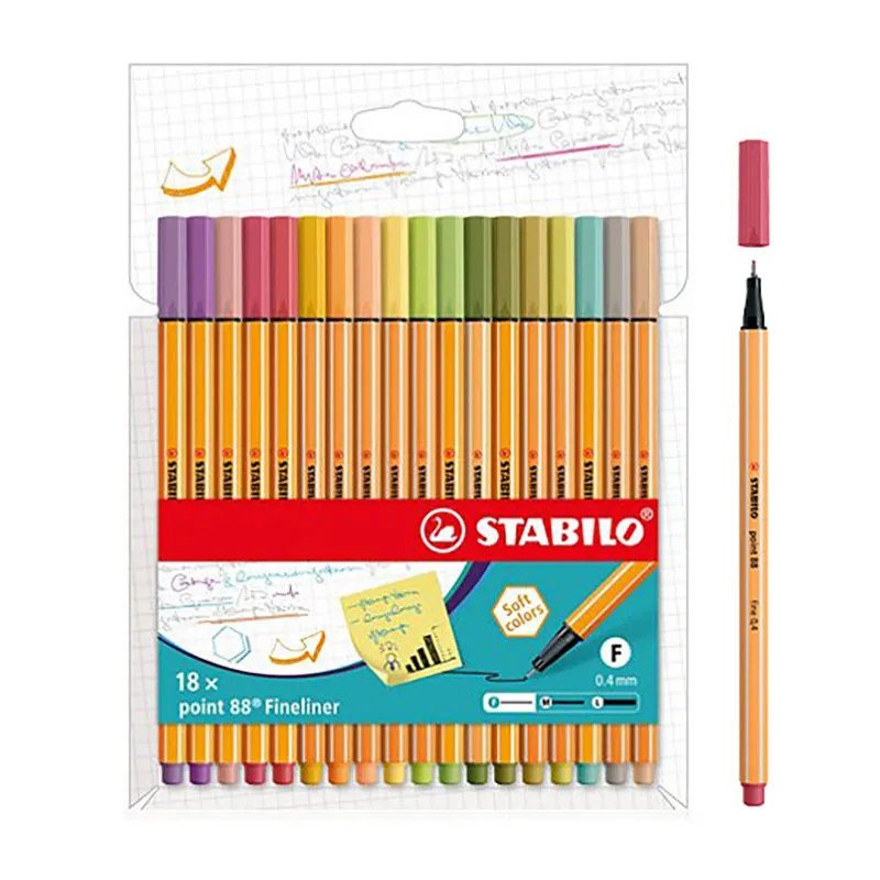 Stylos-Feutres Point 88 Cocooning/Nature - 18pcs - STABILO-0