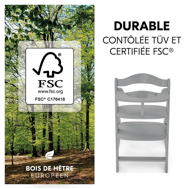Chaise-haute Alpha+ + Transat Alpha Bouncer 2en1 + Tablette Grise - 0m+-9