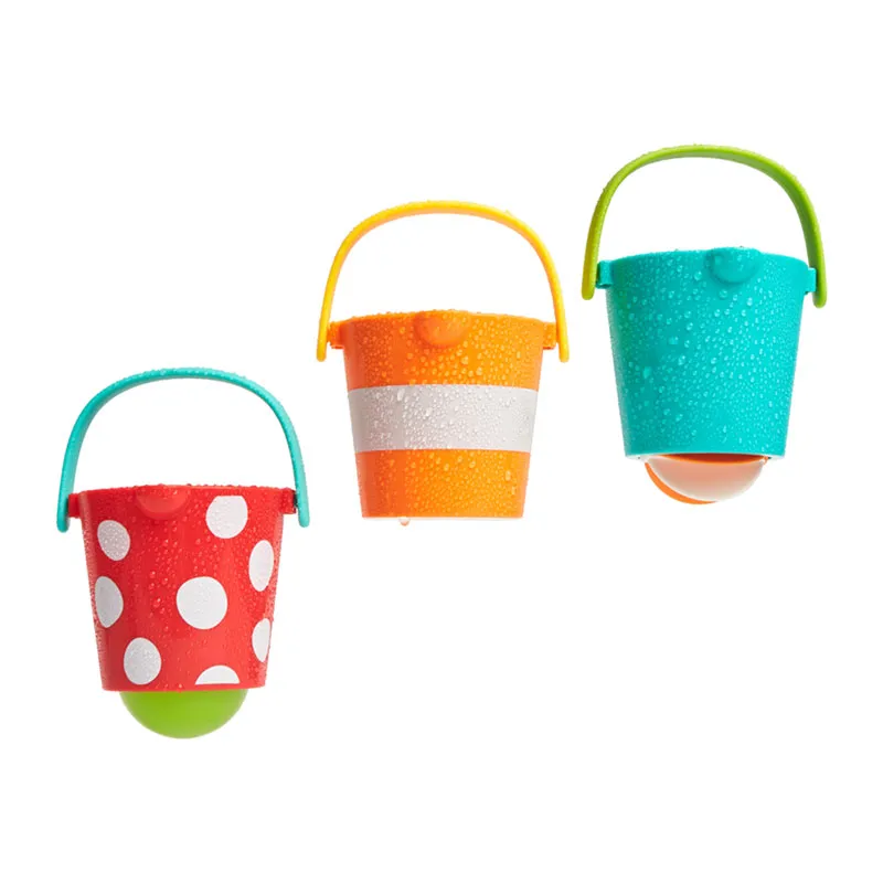 3 Seaux de bain colorés - 12m+-3