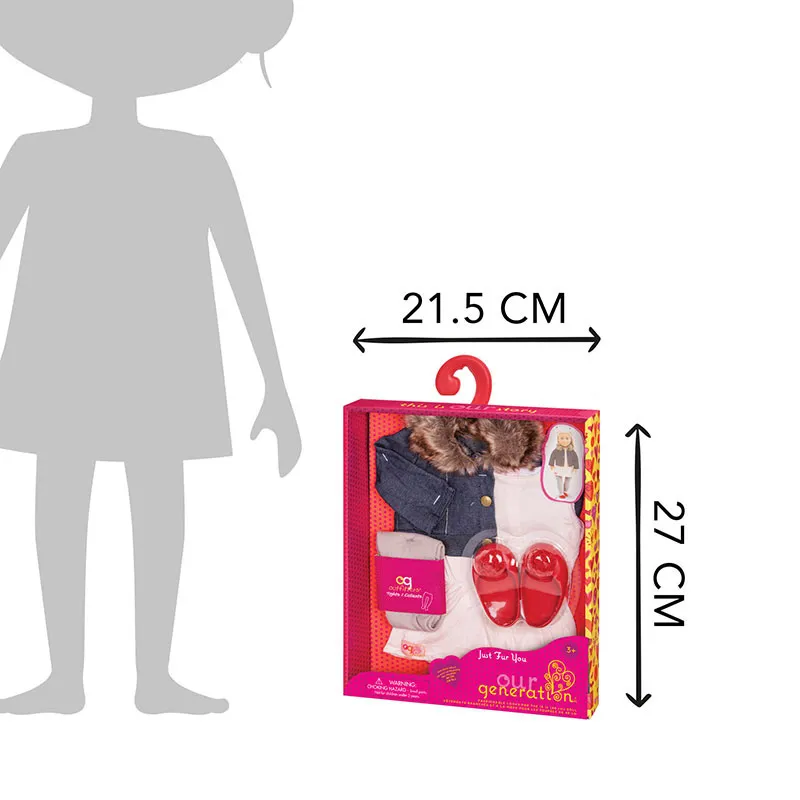 Tenue Tunique & Veste en jean - Poupée 46cm-5