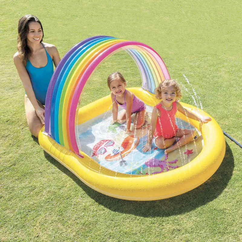 Piscine gonflable fontaine Arc-en-ciel - 147x130x86cm-0