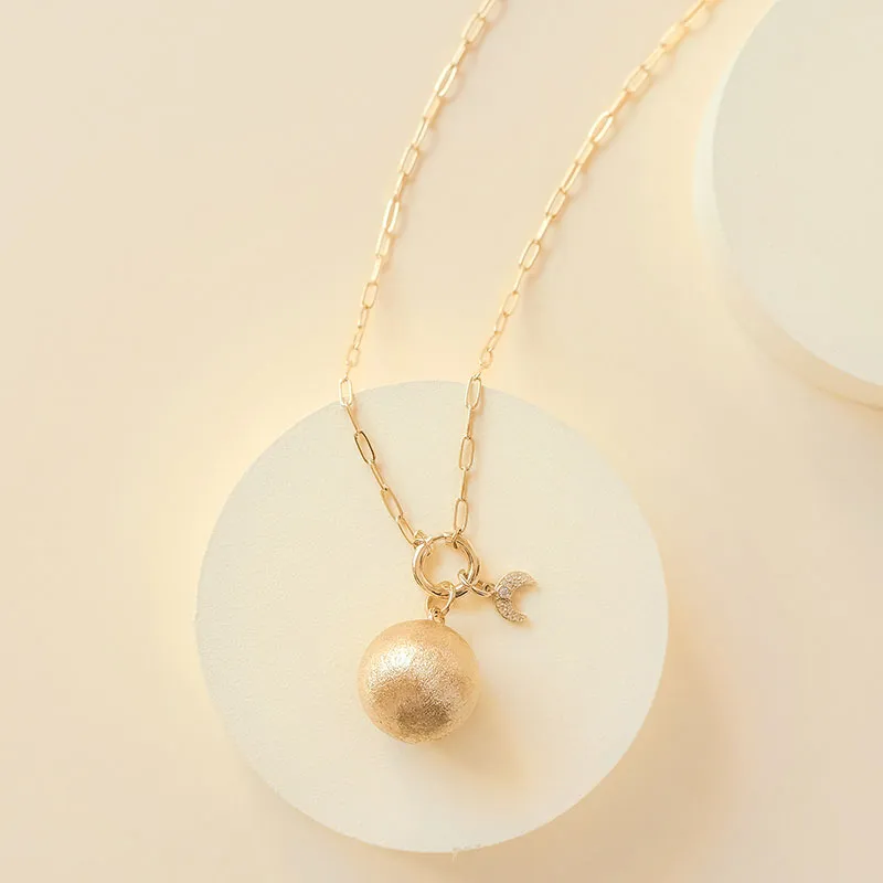 Bola Brossé & Chaîne Maillon + Charm OFFERT - Plaqué Or-2