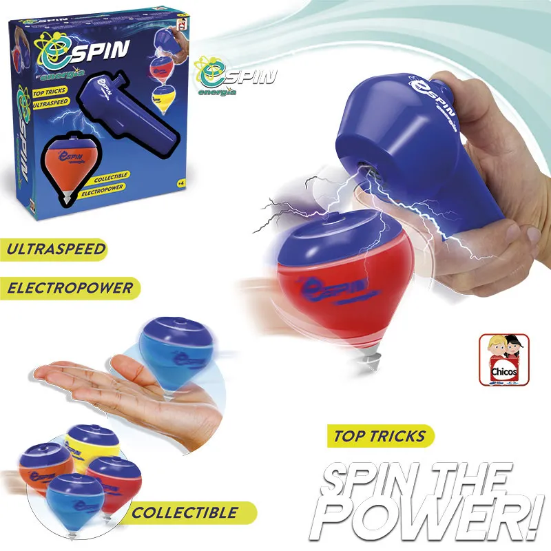Toupie avec lanceur électrique E-Spin - 4+-4