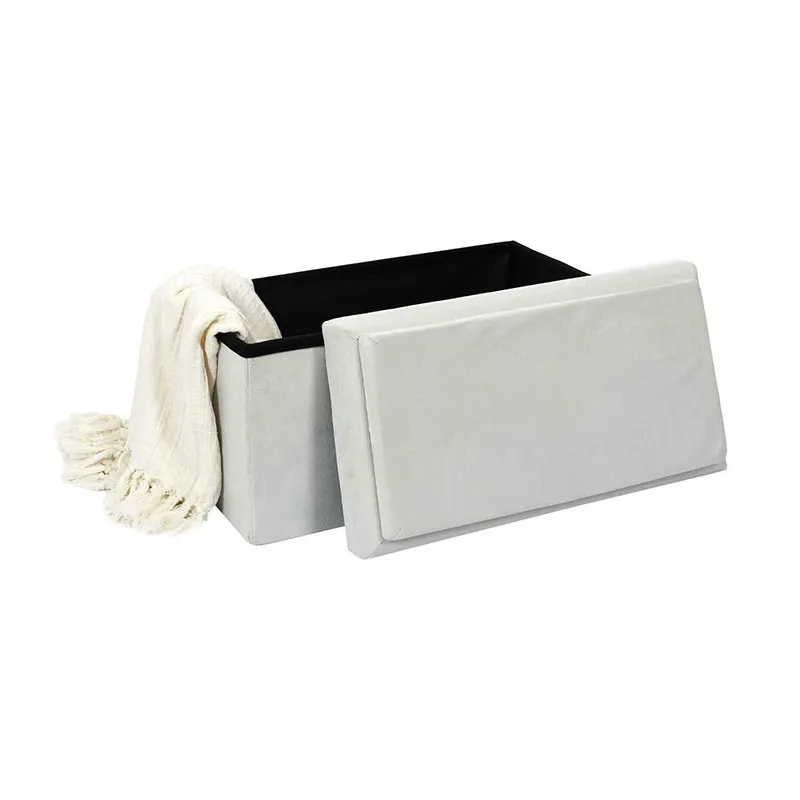 Coffre banc pliable Comp. Brique Gris - 52x27x30cm-6