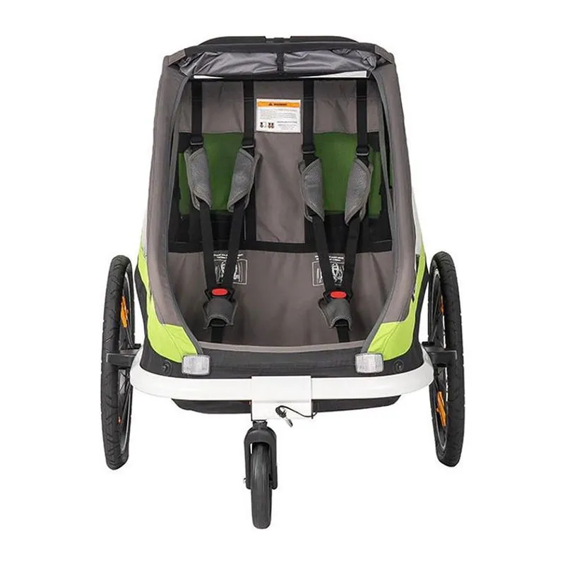 Remorque vélo Traveller Twin Vert/Gris - 6m+-2