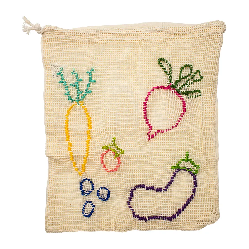 Sacs à vrac coton/filet à décorer 24x29cm 3pcs - 3+-1