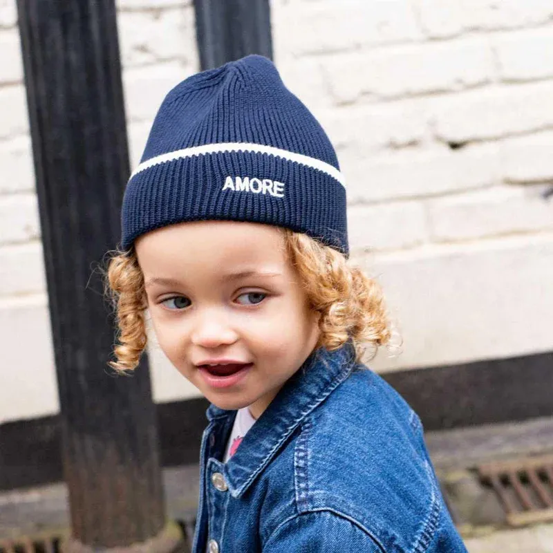 Bonnet Enfant Amore - Bleu Navy-5