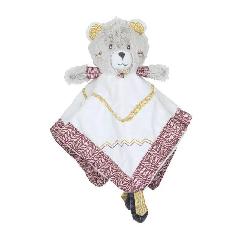Doudou mouchoir Timouki Blanc/Beige - 35x24x10cm-1