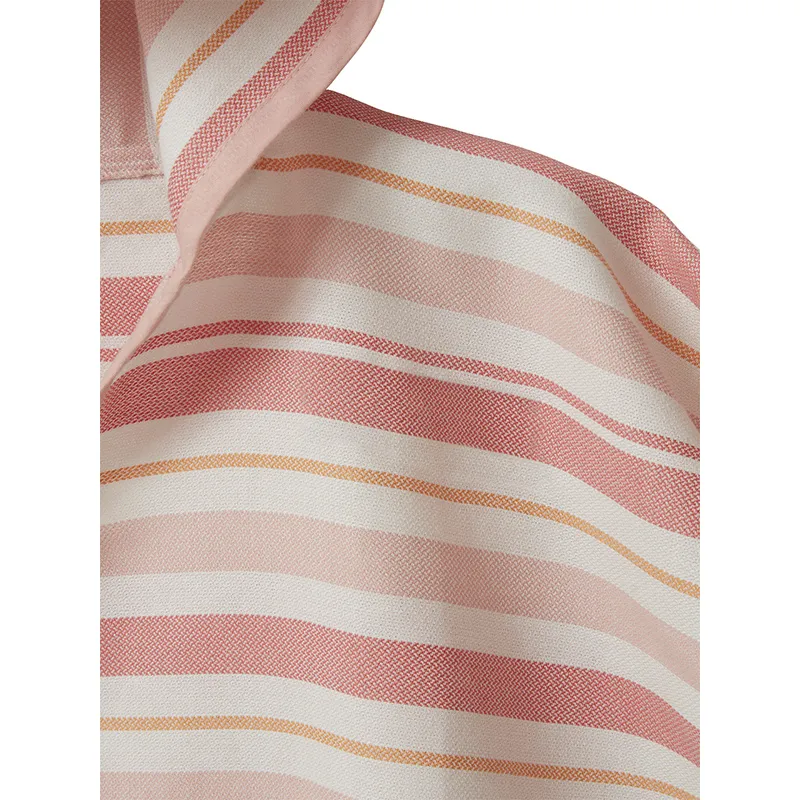 Poncho fouta rayé - Rose-2