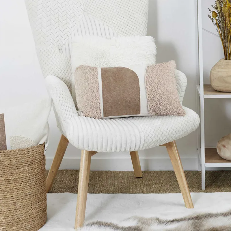 Coussin Beige/Blanc - 30x50cm-2