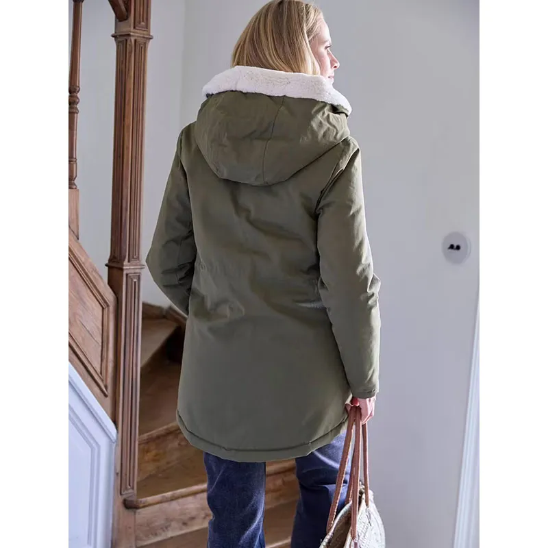 Parka de grossesse fourée - Kaki-4