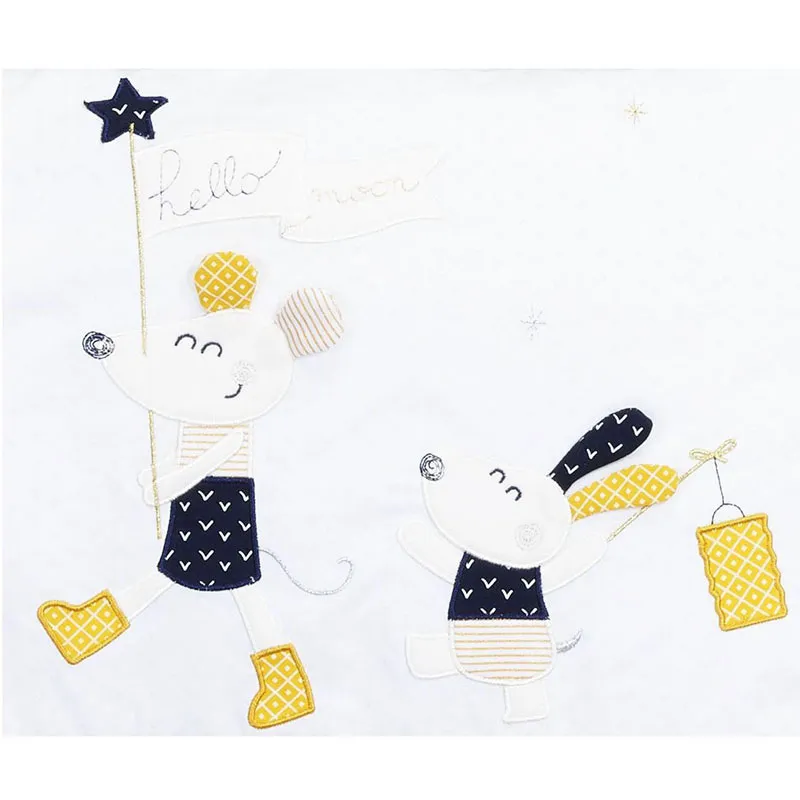 Tour de lit Hello Bleu/Blanc - 180x40cm-2