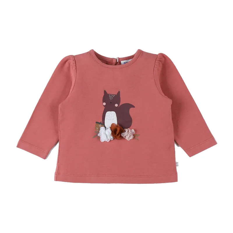 T-shirt ML Ecureuil - Rose-0