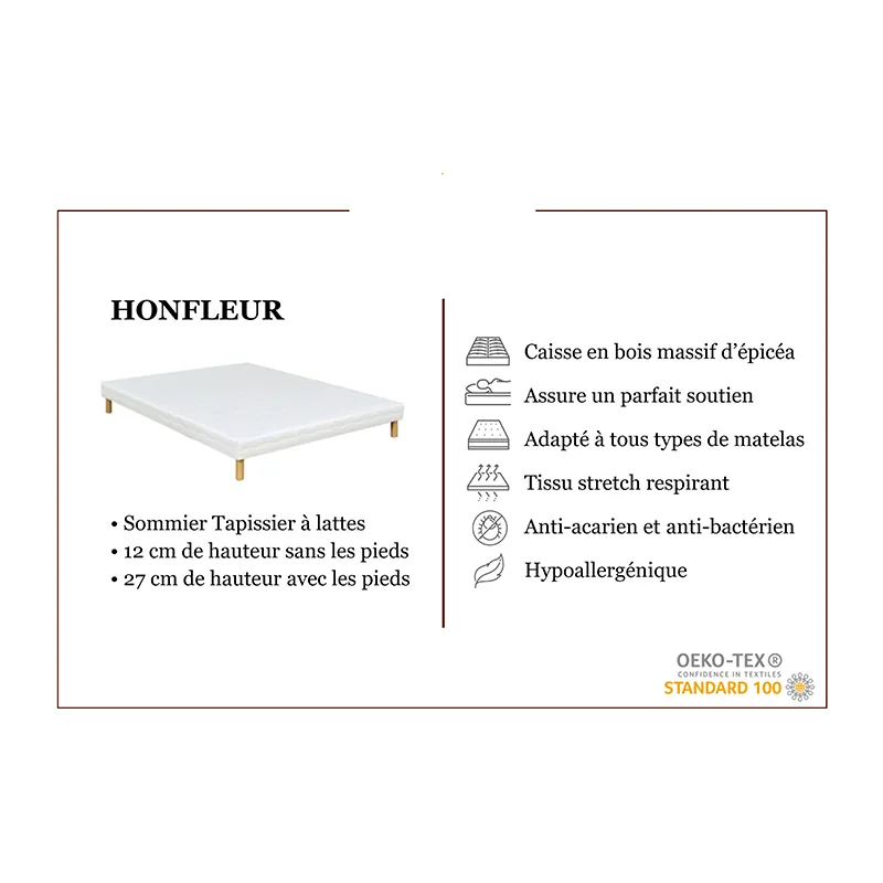 Matelas Mém. De forme ép. 22cm + Sommier tapissier Honfleur Enfant-9