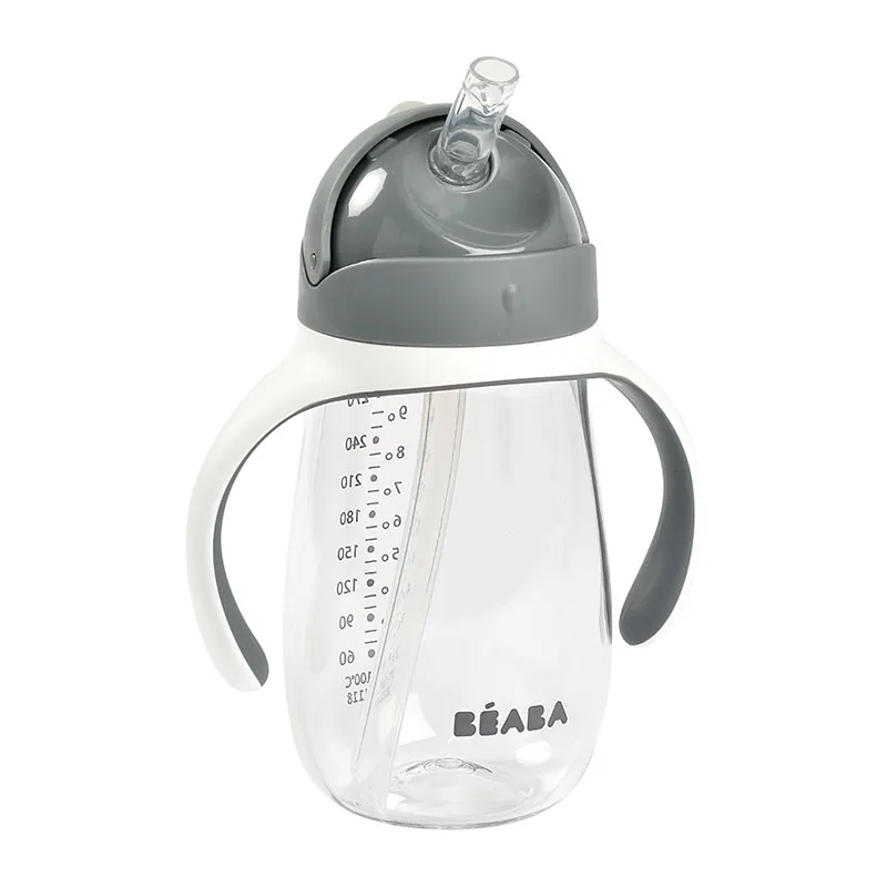Tasse d'apprentissage avec paille Gris minéral - 300ml-0
