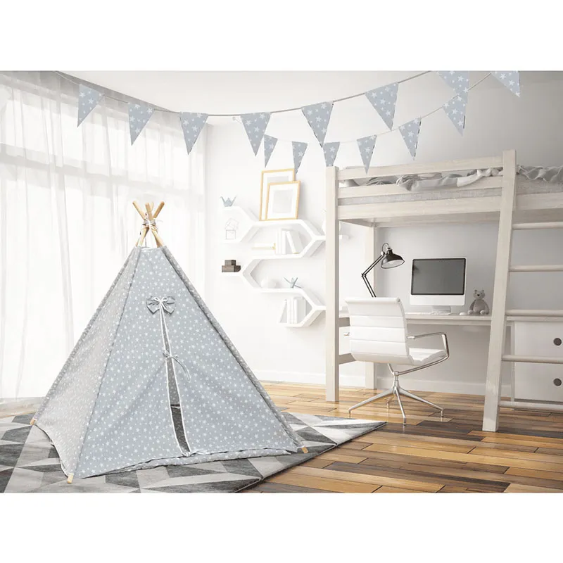 Tipi Étoile Gris - 110x140cm-8