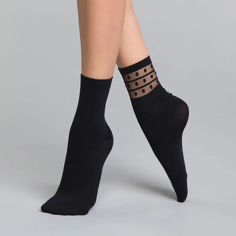 2 paires de Socquettes Skinf Fancy Pois Femme - Noir-1