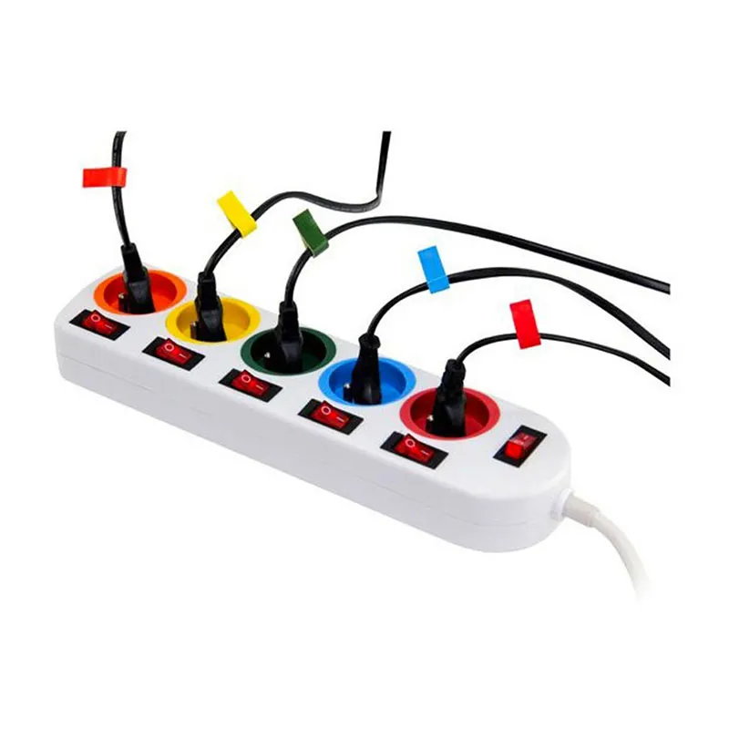 Bloc multiprise 5 prises couleur interrupteurs indiv. - 3680W-5